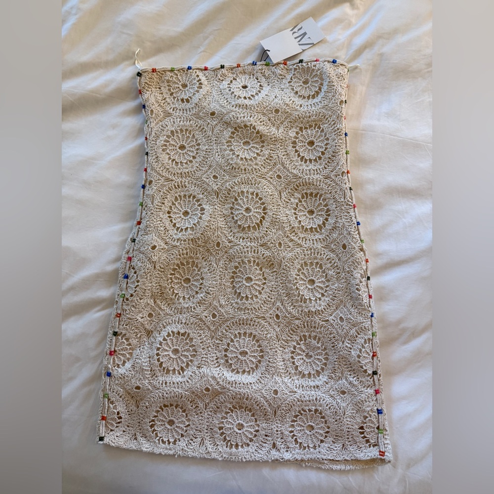zara strapless dress new with tags